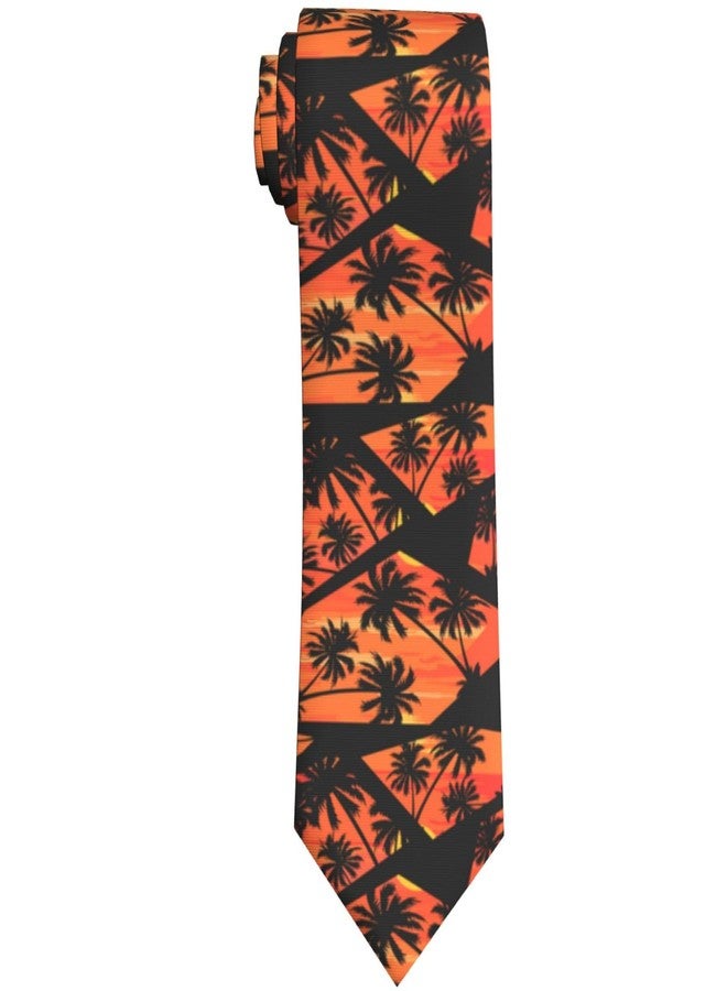 Giinly Hawaiian Palm Tree Beach Mens Ties Funny Long Neckties For Men Big And Tall, 61'' Xl Neck Tie - Image 1